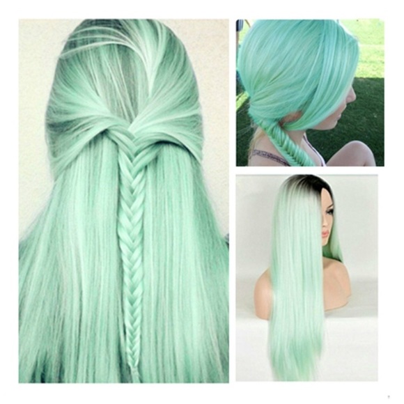 ARIEL SUPAMINT GREEN 26” STRAIGHT OMBRÉ WIG *NWT* main image 8